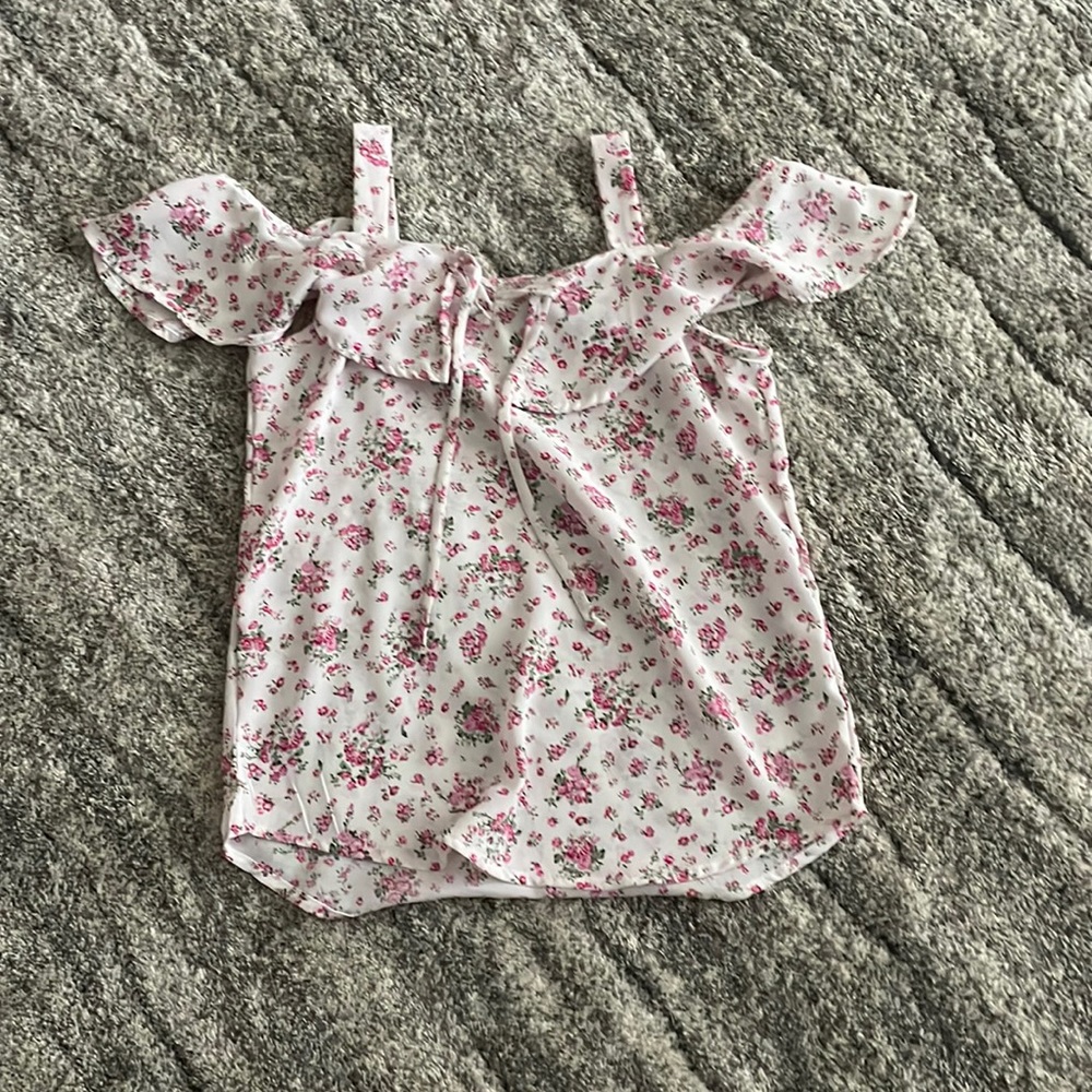 Girls pink flower blouse